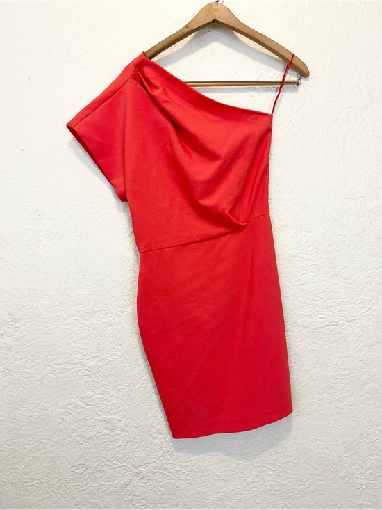 Maje Dress Dark Coral One Shoulder Party Cocktail Wedding 2 Small S